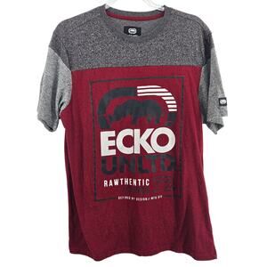 Y2K Ecko Unlimited Rawthentic Graphic Shirt Size MD Streetwear Casual Hip-Hop
